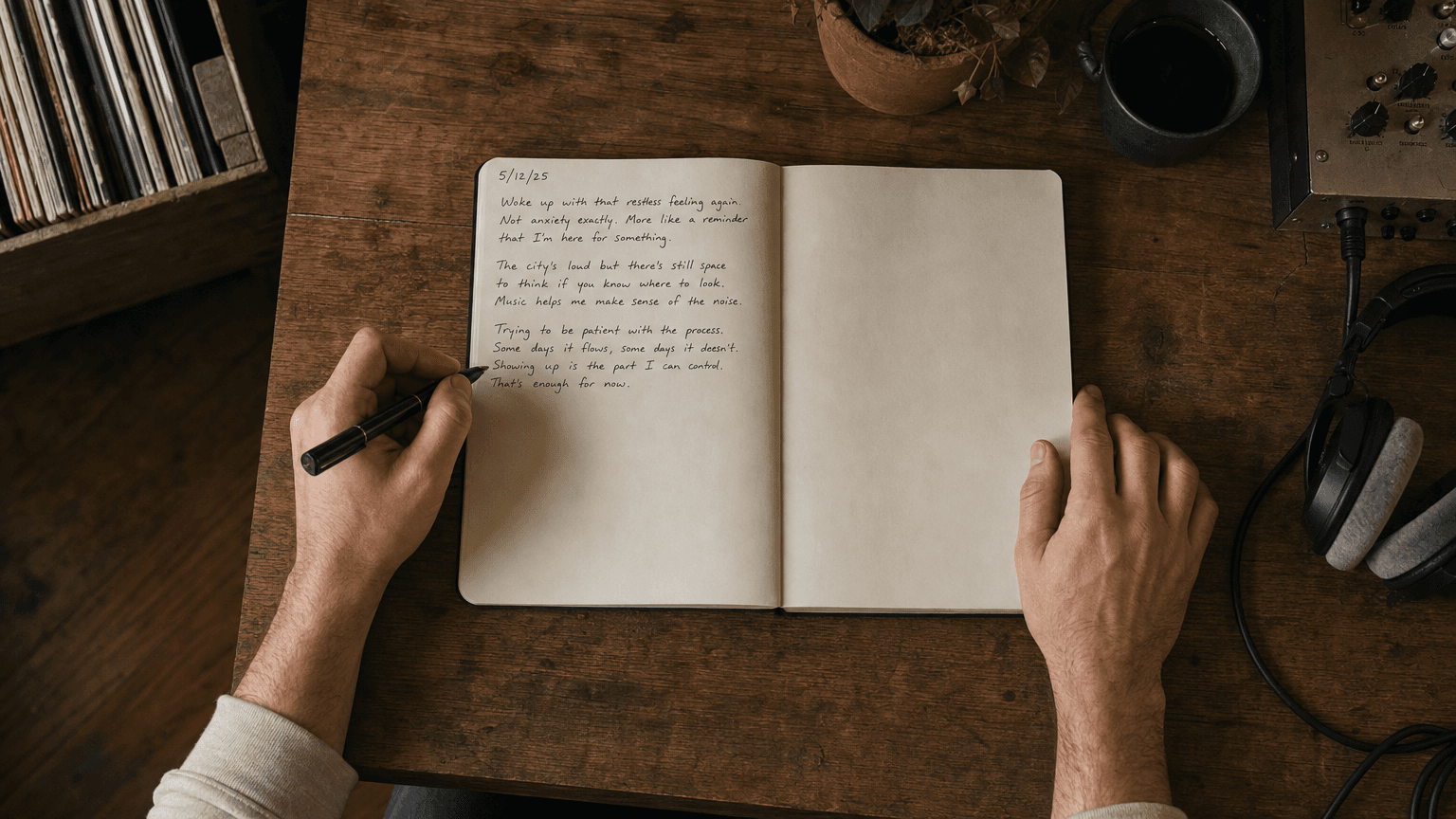Three pages in a journal