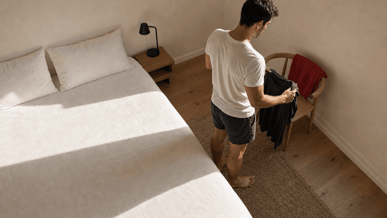 Bed made, room cleared