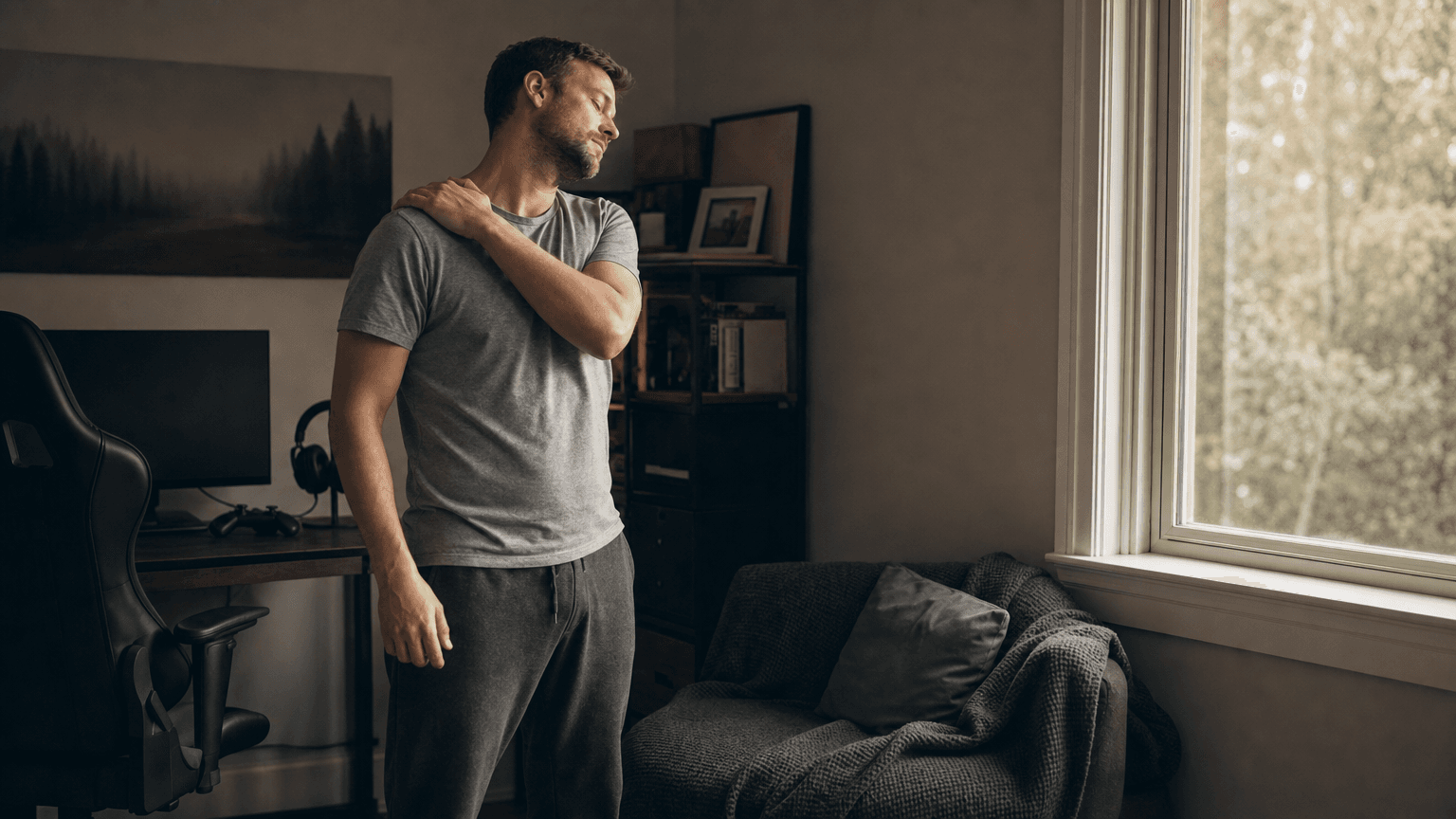 Neck, shoulders, and jaw stretches